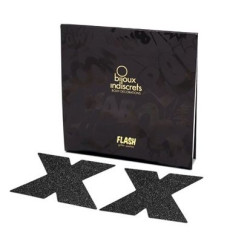 Bijoux - Indiscrets Flash Cross Nipple Caps Noir